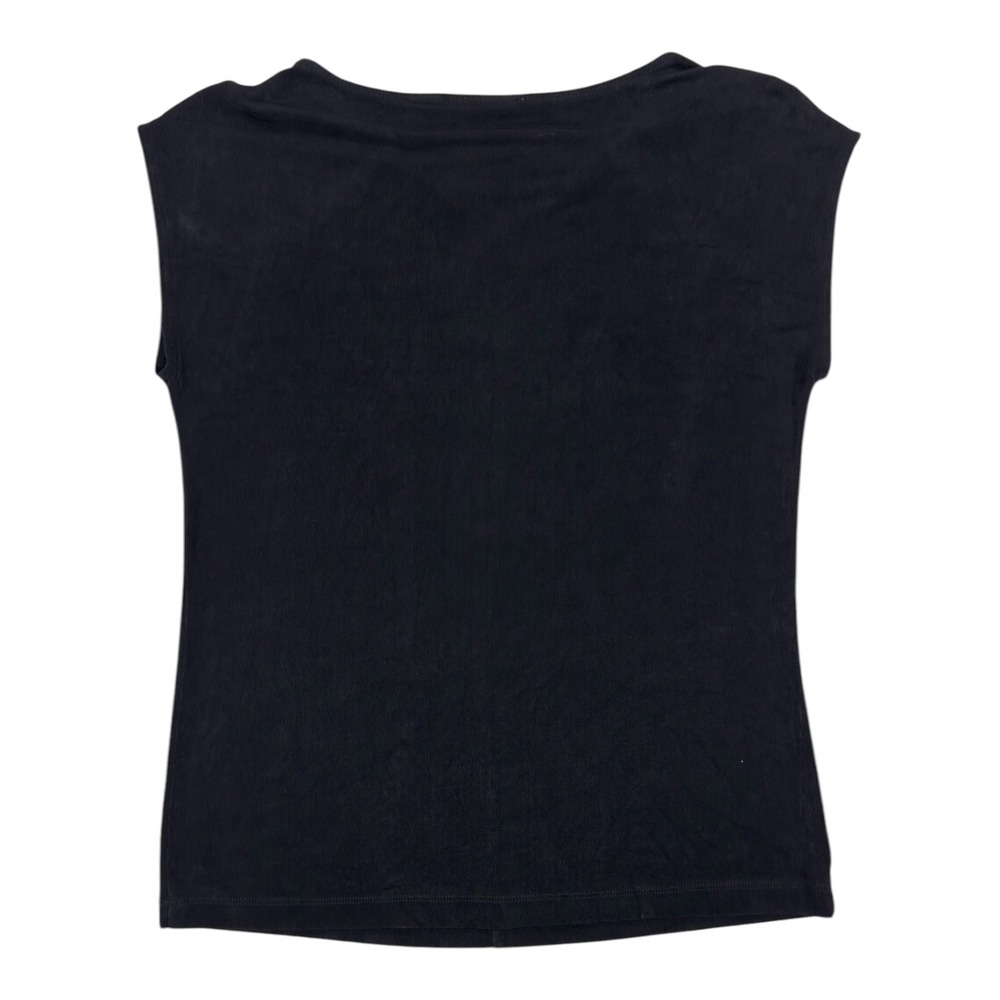Chico's Travelers ShortSleeve Top 1 Black Quiet Luxury Capsule Wardrobe Chic - Picture 3 of 6